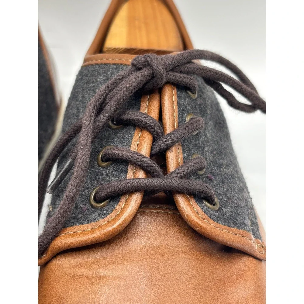ALDO Men's Brown Leather & Wool Casual Oxford Shoes Size 9.5 Leather Lace-Up